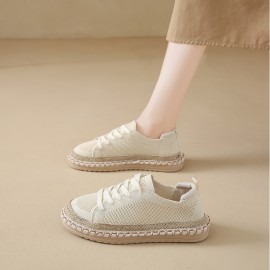 Women'S Casual Canvas Loafers - Classic Round Toe, All-Season Versatile Shoes with Rubber Sole, Fabric Inner & Durable Inner Lining, Easy Care Hand Washable, Fashionable Solid Color Design for Casual Attire, Allseason Shoes | Classic Loafer Design | Breathable Canvas Uppe