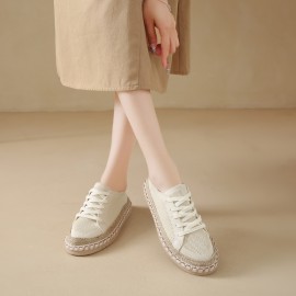 Women'S Casual Canvas Loafers - Classic Round Toe, All-Season Versatile Shoes with Rubber Sole, Fabric Inner & Durable Inner Lining, Easy Care Hand Washable, Fashionable Solid Color Design for Casual Attire, Allseason Shoes | Classic Loafer Design | Breathable Canvas Uppe
