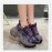 Women's Rhinestone-Encrusted -Style Chunky Platform Sneakers - Height-Increasing Thick-Soled Rhinestone-Toe & Heel, Round-Toe Casual s (Purple) | All-Season /PVC/Rubber for Parties, Prom, Casual Attire - No-Washable