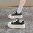 Women'S Chunky Platform Sneakers - Breathable EVA Upper, White & Black Casual Shoes with
