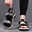 Men'S Lightweight Non-Slip Casual Sandals - Breathable Microfiber with Adjustable Straps, Black & Green Two-Way Slides for Beach, Outdoor, and Everyday Wear, Strappy Sandals