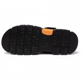 Men'S Casual Sandals with Adjustable Hook-and-Loop Straps, Non-Slip Comfortable Beach Shoes for Spring/Summer, Brown Synthetic Upper & Black Sole, Perfect for Vacation and Outdoor Activities, Beach Footwear | Stylish Sandals | Synthetic Sandals