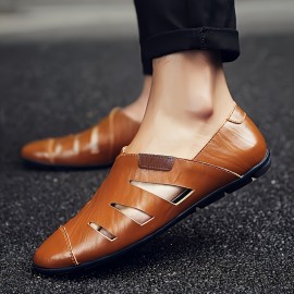 [Breathable Men's Sandals] Men's Lightweight Breathable Sandals with Adjustable Buckle Straps | Slip-Resistant Rubber Sole, Beach & Casual Dress Shoes for Summer, Black, Formal Footwear, Sleek Shoe Design, Comfortable Insole