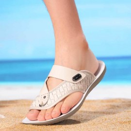 Men'S Beach Sandals Comfortable Breathable Summer Flip-Flops - 11 Sizes Available for Stylish Outfits - Lightweight Faux Upper & Durable Sole for Casual Vacation, Poolside, and Outdoor Activities, Beach Shoes