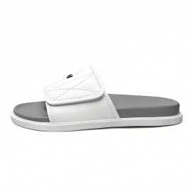 Men'S Fashion Slide Sandals - Summer Beach Shoes with Adjustable Hook & Loop Closure, Soft Faux Upper & Non-Slip Rubber Sole, Comfortable Casual Outdoor Streetwear for Vacation, Beach, Daily Wear, Beach Footwear, Vacation Style, Durable Traction Footwear