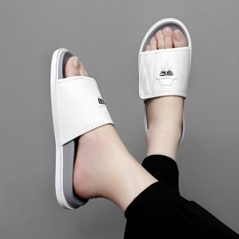 Men'S Fashion Slide Sandals - Summer Beach Shoes with Adjustable Hook & Loop Closure, Soft Faux Upper & Non-Slip Rubber Sole, Comfortable Casual Outdoor Streetwear for Vacation, Beach, Daily Wear, Beach Footwear, Vacation Style, Durable Traction Footwear
