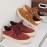 Men's Burgundy Low-Top Dopamine Shoes - Lace-Up Sneakers with Glossy Burgundy & Golden-Tan Trim, EVA Cushioned Arch, Solid Color Casual & Light Training Shoes for Spring/Fall, Skate Shoes, Gym, Semi-Formal - Minimalist Design, Durable -like Texture (No Laces Required) - Men's Fashion Sneakers with -like Upper & EVA Sole, Lace-Up Closure, Solid Color  Casual Sneakers for Men, Shoes for Men Casual, Mens Sneakers High Quality, Canvas Shoes, Wide Shoes for Men, Mens Sneakers