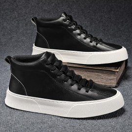 Men's Durable Ankle Boots - Comfortable, Non-Slip Grip with Lace-Up Soft Sole for Outdoor & Casual Attire