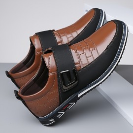 Men's Casual Business Shoes, Ultra-Thin Synthetic Upper, Rubber Sole, Closure, Round Toe - Suitable for All Seasons