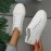 Women's Breathable Mesh Sports Casual Shoes - Lightweight Flat Rubber/Fabric Upper & Inner Lining, All-Season White & Green Lace Design, Round Toe Comfort, Japanese-Korean Inspired Style, Ladies Sneakers, Comfortable Daily Wear, Fashion Sportswear, Durable Traction Sole, Lifestyle, Minimalist Style, Rubber Outsole, Athletic Footwear, Fitness Enthusiasts