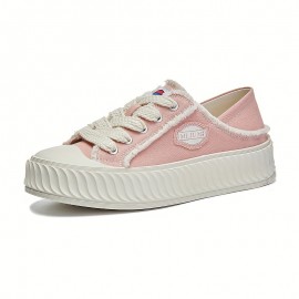 Casual Style Women's Canvas Sneakers - Convertible Slip-On or Lace-Up, All-Season Round Toe Flats with Rubber Sole, Comfortable Fabric Insole, Solid Color Fashionable Cookie Shoes - Hand Washable