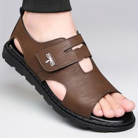 Breathable Lightweight Sandals - Men's Casual Street Style Slides - Anti-Slip Odor-Resistant Rubber Sole, Microfiber Synthetic Upper, PU Inner & Insole, Round Toe, for Hiking, Outdoor, Daily & Casual Wear, Spring/Summer/Fall Suitable