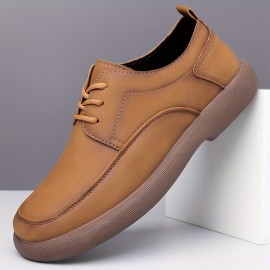 [Everyday Comfort] Men's Casual Fashion Sneakers, Solid Color, All-Season Lace-Up Shoes with Microfiber Synthetic Upper, Faux Lining & Insole, Rubber Sole - Round Toe Daily Wear, Allseason Sneakers|Sleek Round Toe|Polished Shoe Design