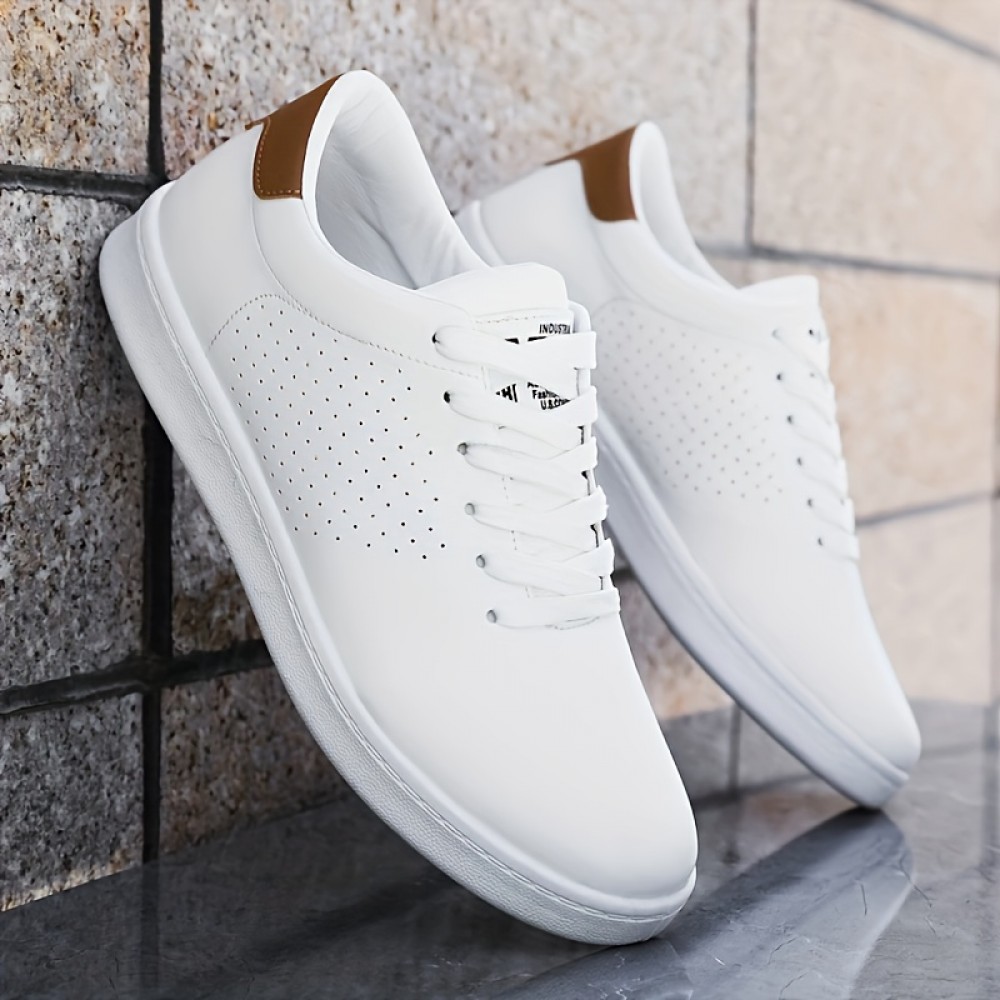 [Vintage Sneakers] Comfortable Men's Vintage Casual Sneakers | Low-Top Lace-Up Shoes with Side Pockets, Breathable Fabric Lining, Durable PVC Sole, and Stylish Brown Accents for All-Day Wear